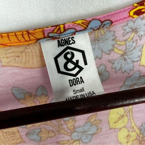 Agnes & Dora Floral Mini Dress Hippie Colorful Retro Sleeveless Summer Pockets - Picture 2 of 8